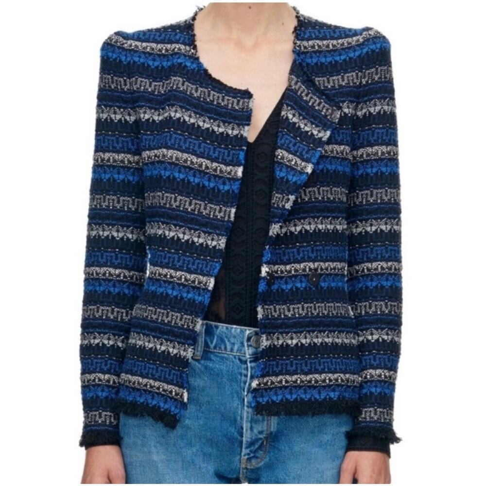 Rebecca Taylor Blue and Black Striped Blazer